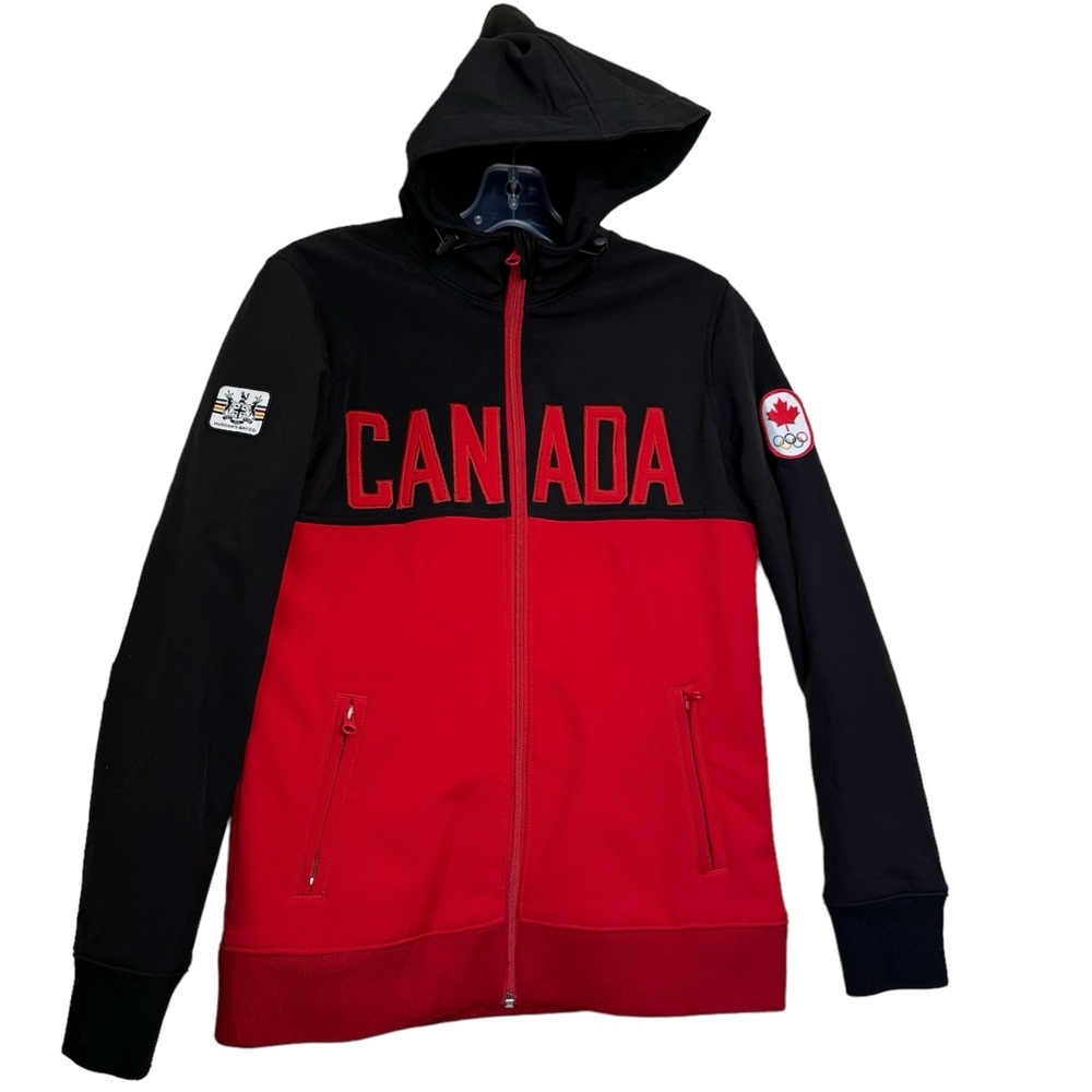 HBC Team Canada Olympic Soft Shell Full Zip Hoodie Jacket Hudson Bay Lightweight